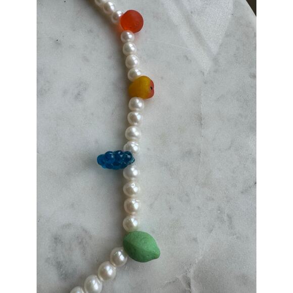 Artist Meredith Waterstraat Pearl and Fruit Necklace, Tutti Frutti Fun! - Picture 4 of 9